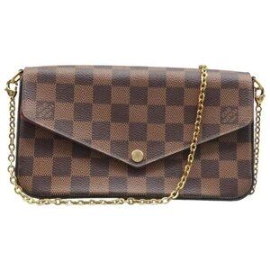 Louis Vuitton Pochette Felicie Brown W/P Damier Ebene Canvas Shoulder Bag